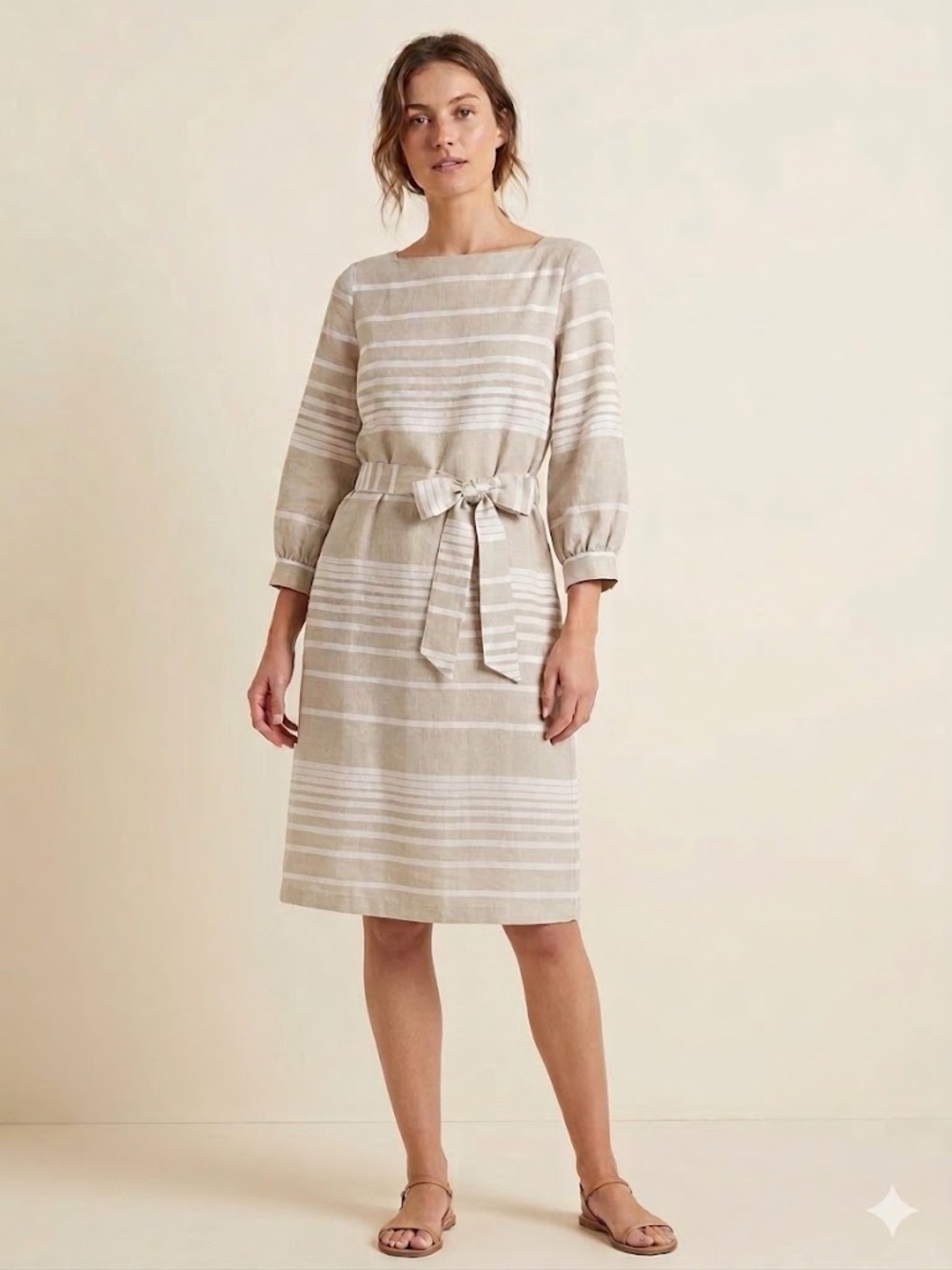 Vintage Pierre Balmain Paris Striped cotton Midi Dress 10